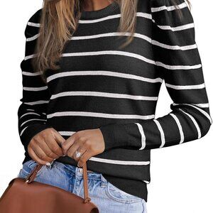 Women's Cashmere Sweaters 2025 Long Sleeve Crewneck Casual Tops Lightweight Wool